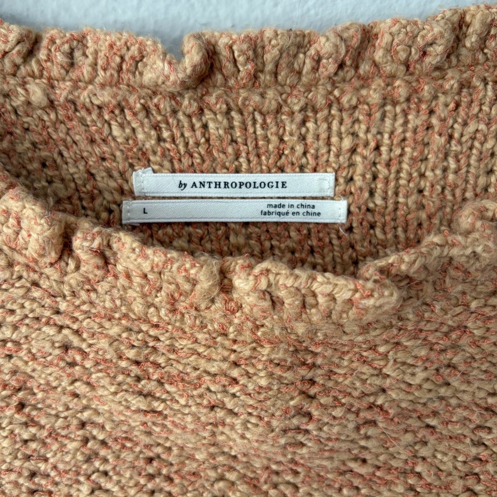 Anthropologie Layered Sweater Vest Knit Top Embroidered Sleeves Women Large - Picture 5 of 14